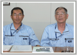 Mr.Hashizume,Factory Manager Mr.Iwaeda, Advisor